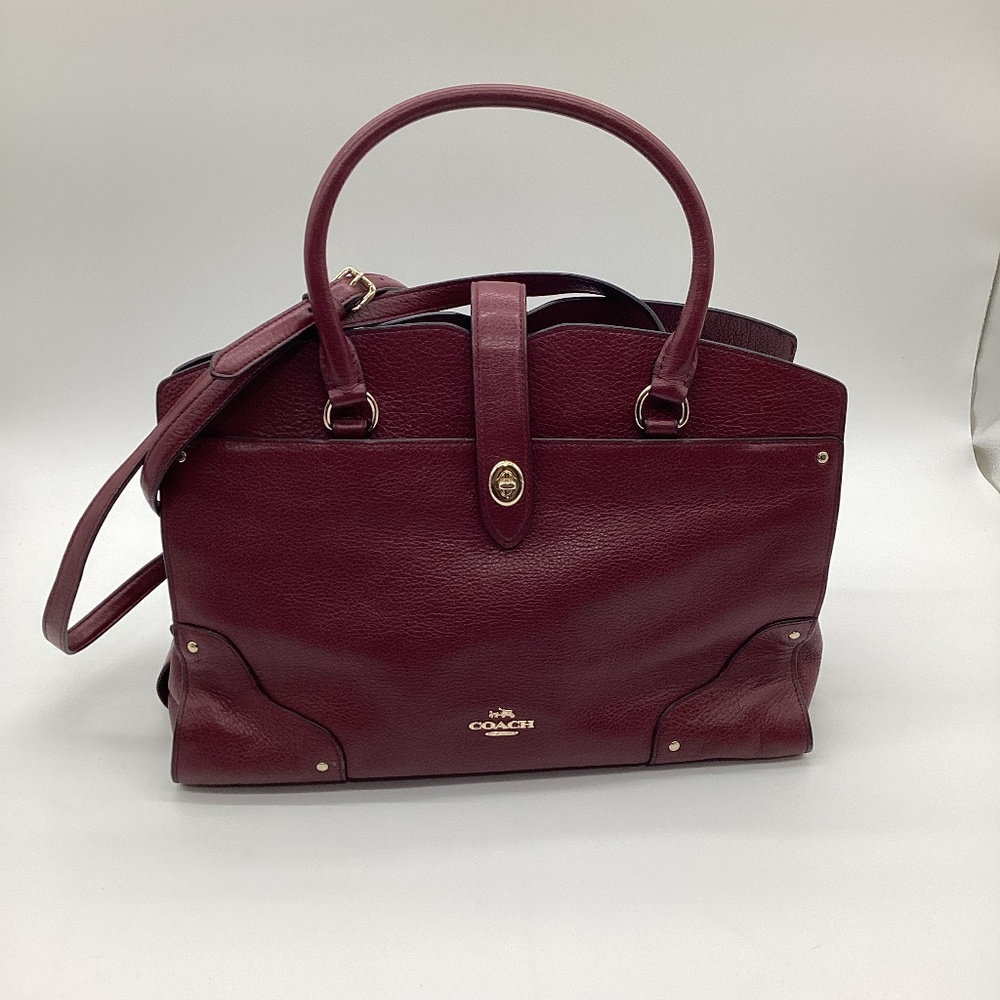 2142. Coach Mercer Satchel / Crossbody True Red Grain Leather EUC - Picture 2 of 12